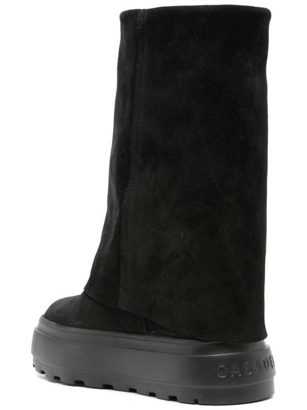 Casadei Black Platform Boots Black Leather - CASADEI - BALAAN 4