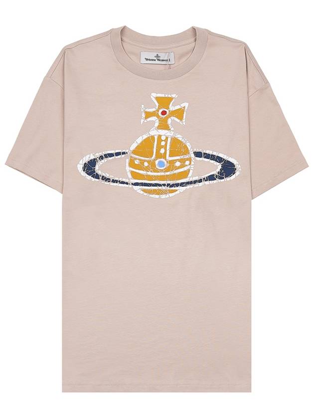 Women's Print Logo Short Sleeve T-Shirt Beige - VIVIENNE WESTWOOD - BALAAN 2