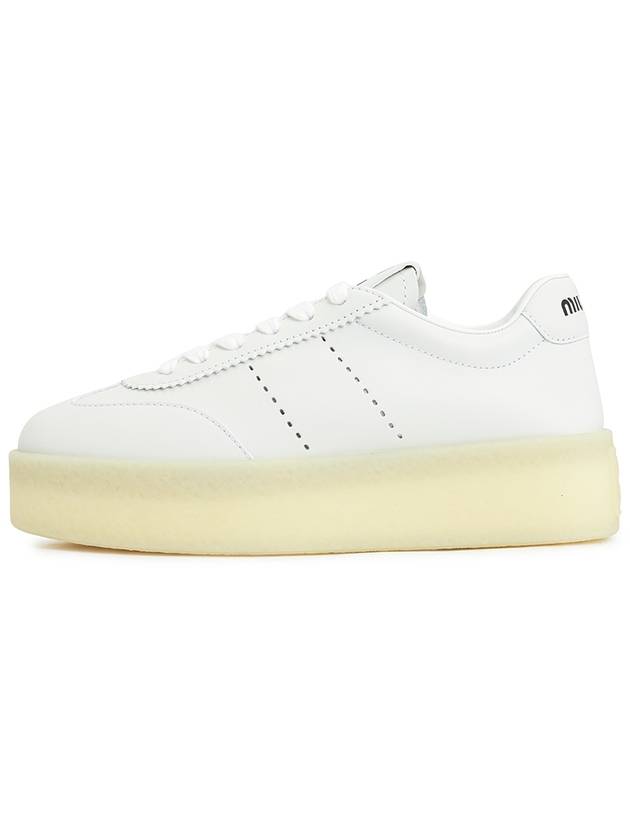 Logo Patch Lace-Up Low Top Sneakers White - MIU MIU - BALAAN 4