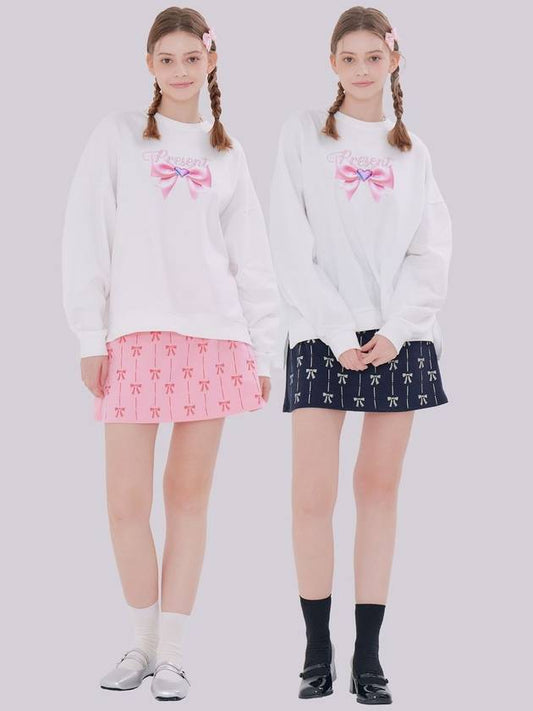 MET ribbon present sweatshirt skirt set ivory - METAPHER - BALAAN 1