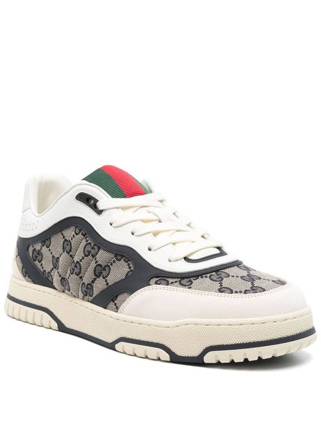 Men's Reweb Original GG Canvas Low Top Sneakers Beige Blue - GUCCI - BALAAN 3