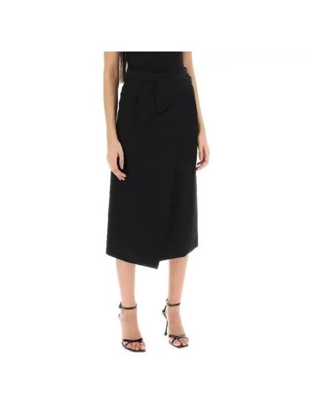 Wrap Wool Midi Skirt W2016R05 BLK - WARDROBE.NYC - BALAAN 2