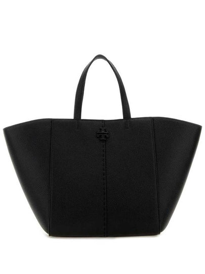 McGraw Carryall Double T Leather Tote Bag Black - TORY BURCH - BALAAN 2