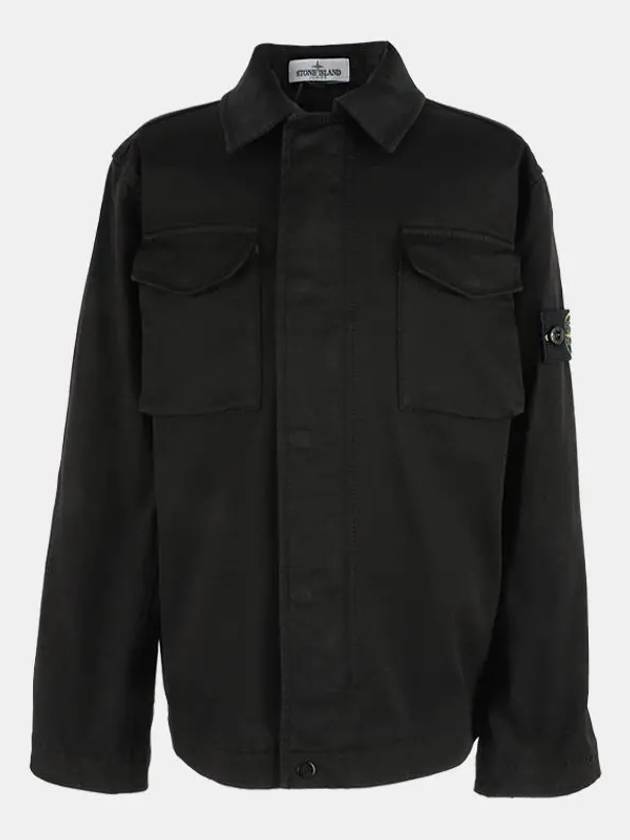 Stone Kids Waffen Patch Overshirt Jacket Black 761610211 V0029 - STONE ISLAND - BALAAN 2