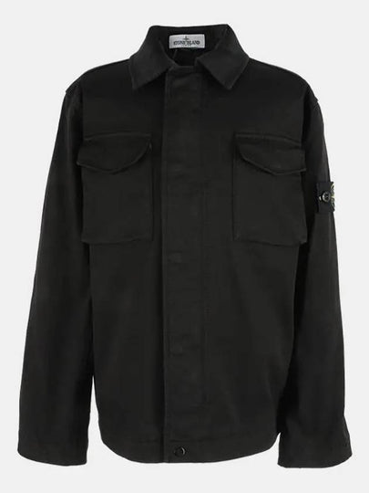 Stone Kids Waffen Patch Overshirt Jacket Black 761610211 V0029 - STONE ISLAND - BALAAN 2