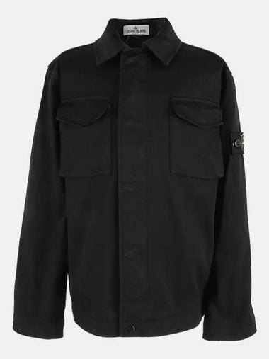 Stone Kids Waffen Patch Overshirt Jacket Black 761610211 V0029 - STONE ISLAND - BALAAN 1