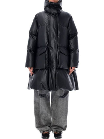 Mm6 Maison Margiela Long Downjacket Eco Leather - MAISON MARGIELA - BALAAN 1