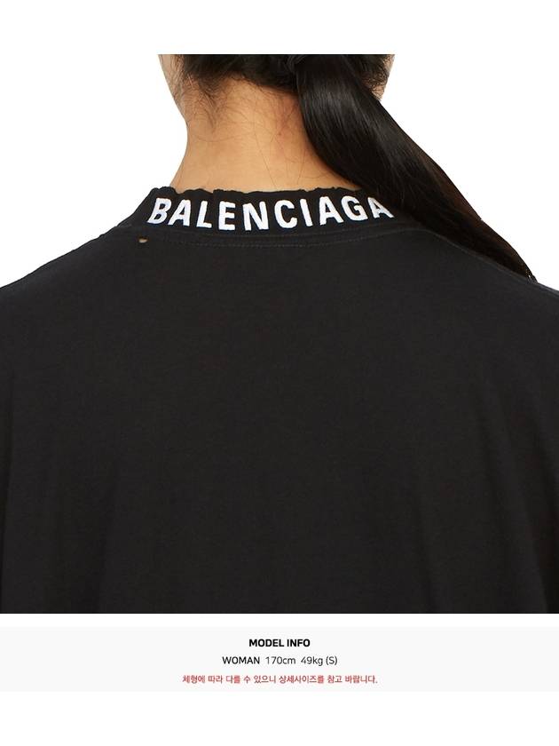 Women's Cotton Short Sleeve T-Shirt Black - BALENCIAGA - BALAAN 8