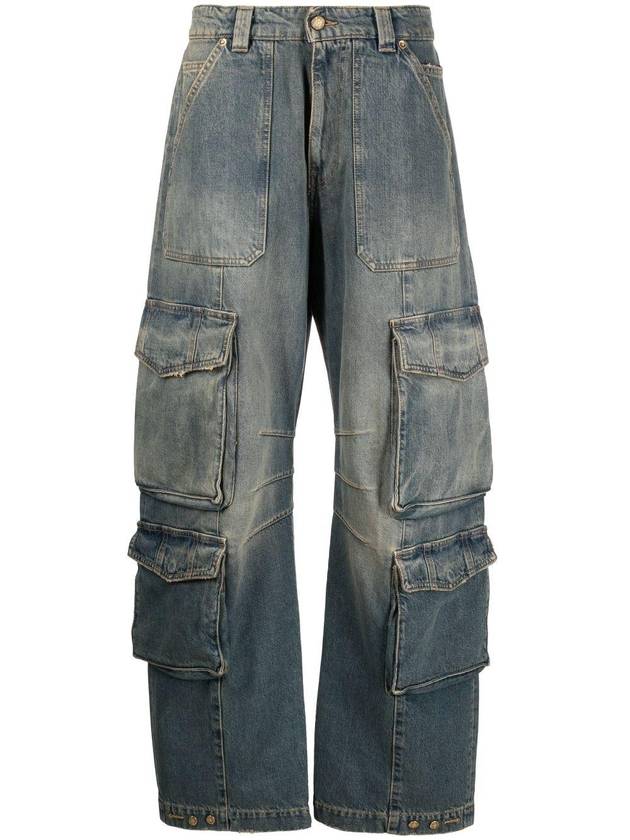 Distressed Finish Denim Wide Jeans Blue - GOLDEN GOOSE - BALAAN 1