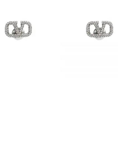 5W2J0F85 YCW 68S Crystal V Logo Signature Earrings - VALENTINO - BALAAN 1