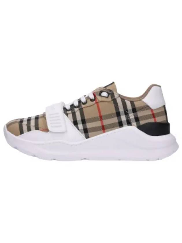 Check Suede Leather Sneakers Archive Beige - BURBERRY - BALAAN 1