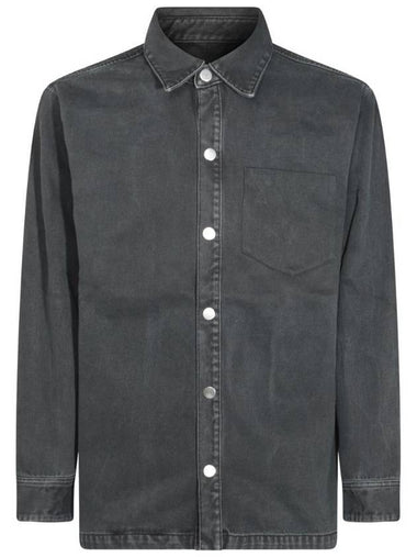 De Coeur Embossed Overshirt Jacket Black - AMI - BALAAN 1