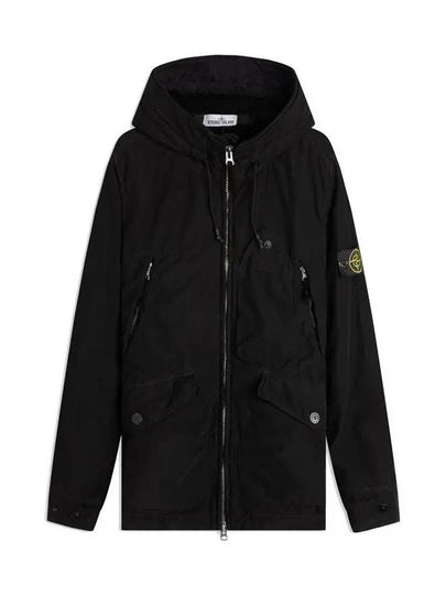 David Light TC Mircropile Hooded Jacket Black - STONE ISLAND - BALAAN 2