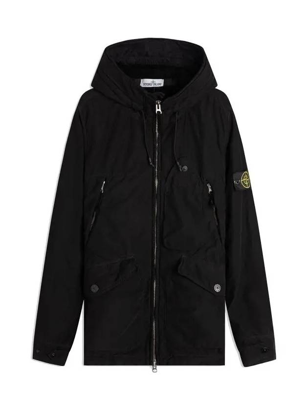 David Light TC Mircropile Hooded Jacket Black - STONE ISLAND - BALAAN 3