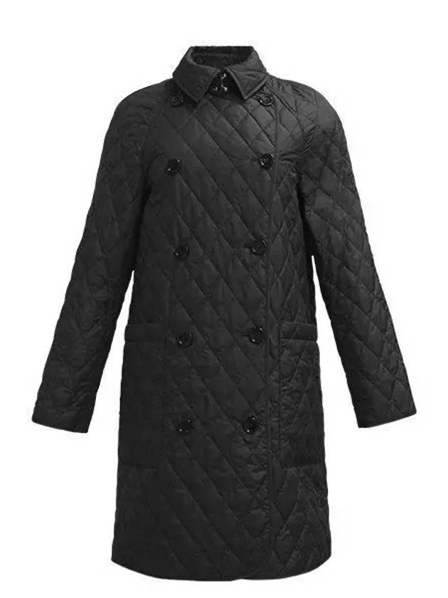 Tything Diamond Quilted Long Double Coat Black - BURBERRY - BALAAN 2