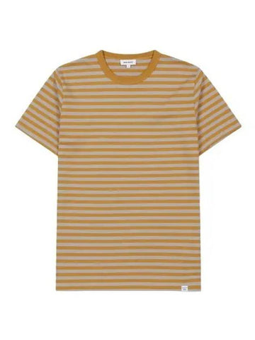 Nils Classic Striped Short Sleeve T Shirt Turmeric Yellow Tee - NORSE PROJECTS - BALAAN 1