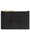 Zipper Leather Card Wallet Black - BOTTEGA VENETA - BALAAN 2