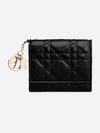 Lady Lotus Cannage Lambskin Half Wallet Black - DIOR - BALAAN 2