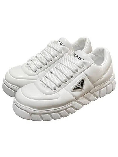 Padded Nappa Leather Low Top Sneakers White - PRADA - BALAAN 2