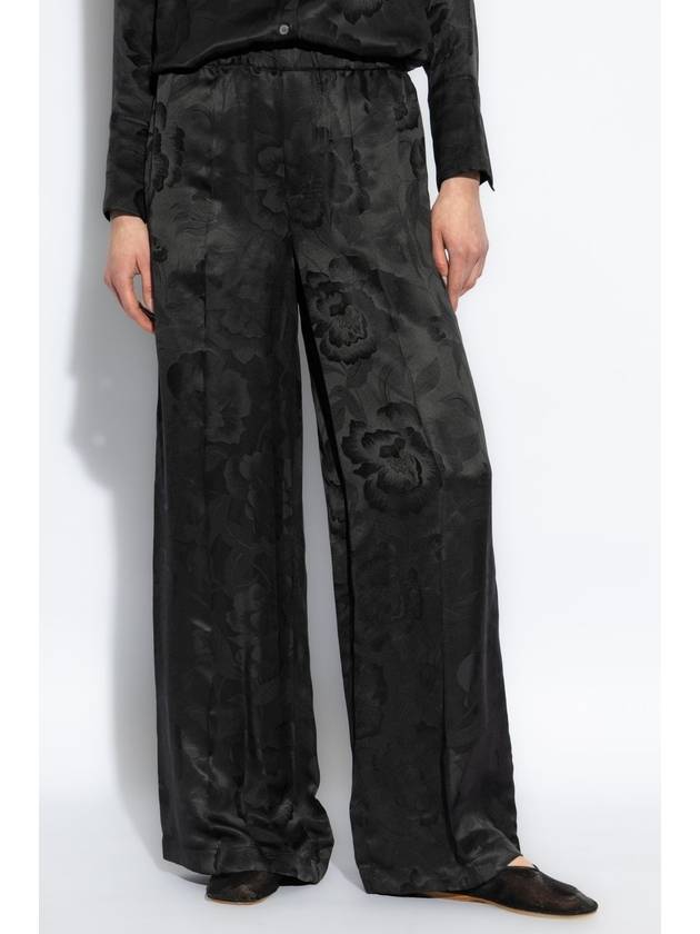 Kenzo Trousers With Floral Pattern, Women's, Black - KENZO - BALAAN 3