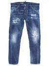 Stretch Cotton Leaf Effect Jeans Blue - DSQUARED2 - BALAAN 2