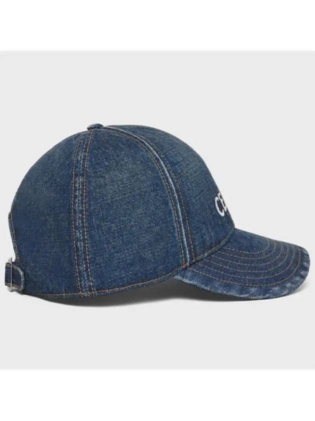 Embroidered Logo Denim Ball Cap Blue - CELINE - BALAAN 5