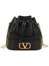 V Logo Chain Bucket Bag Black - VALENTINO - BALAAN 2