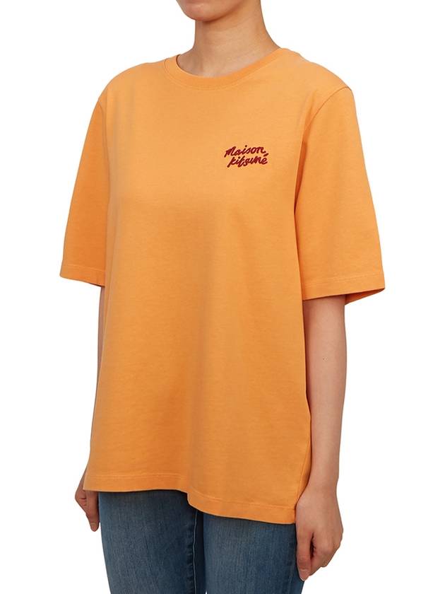 Handwriting Logo Cotton Short Sleeve T-Shirt Orange - MAISON KITSUNE - BALAAN 3