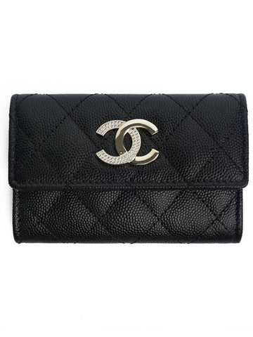 Gold caviar card wallet black - CHANEL - BALAAN 1