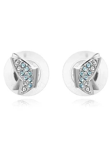 Lilia Stud Butterfly Earrings Silver Blue - SWAROVSKI - BALAAN 1