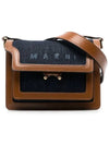 Denim Leather Trunk Cross Bag Brown - MARNI - BALAAN 2