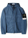 Cotton Twill Stretch Hooded Jacket Avio Blue - STONE ISLAND - BALAAN 2