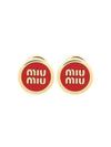 Enameled Metal Earrings Red - MIU MIU - BALAAN 1