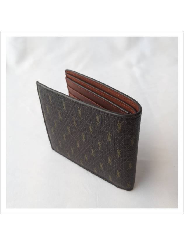 Monogram Canvas All Over Half Wallet Brown - SAINT LAURENT - BALAAN 5