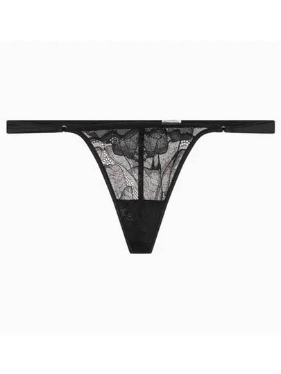 Floral Lace String T-Panties Black - CALVIN KLEIN - BALAAN 2