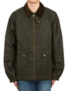 Bedale Short Wax Zip Up Jacket Green - BARBOUR - BALAAN 5