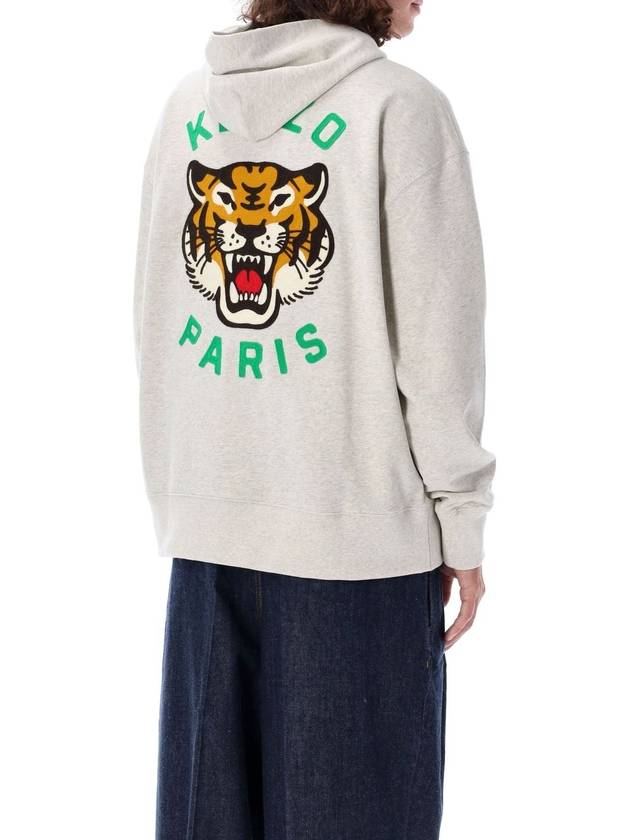 Lucky Tiger Oversized Cotton Hoodie Grey - KENZO - BALAAN 3