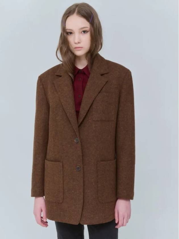 Overfit half coat wool single jacket brown 0150 - VOYONN - BALAAN 5