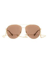 Eyewear Double Bridge Aviator Sunglasses Gold - GUCCI - BALAAN.