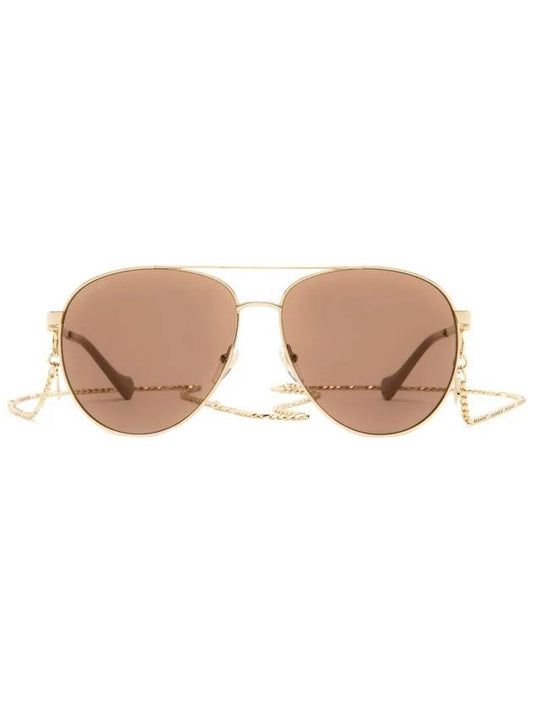 Eyewear Double Bridge Aviator Sunglasses Gold - GUCCI - BALAAN.