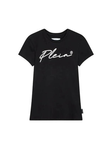 Women s Signature Hot Piece Logo T Shirt Black - PHILIPP PLEIN - BALAAN 1