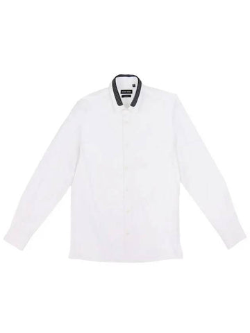 Collar point white cotton solid shirt SH136 - IKALOOOK - BALAAN 1