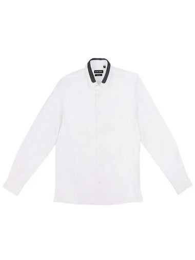 Collar point white cotton solid shirt SH136 - IKALOOOK - BALAAN 1