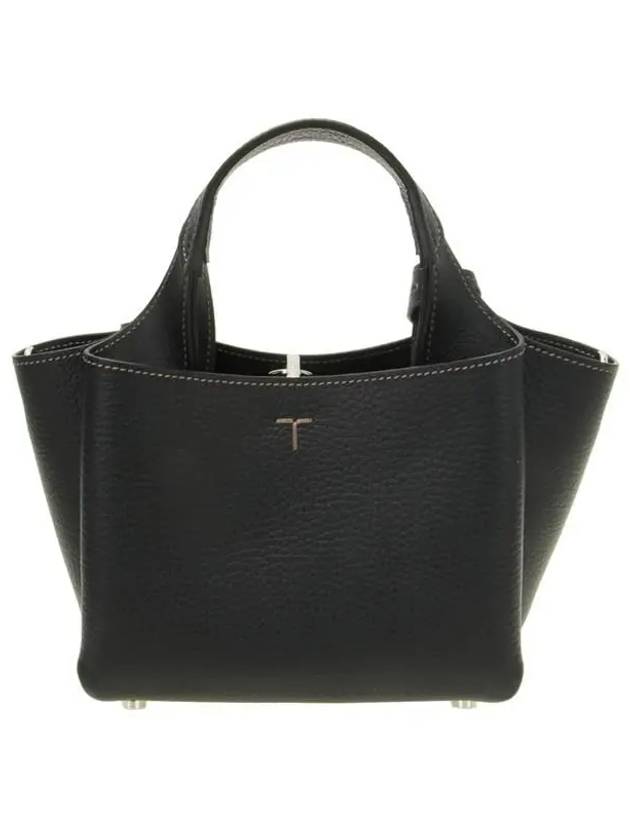 Micro Leather Tote Bag Black - TOD'S - BALAAN 4