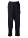 Men's Waist Banding Slacks Navy - AMI - BALAAN.