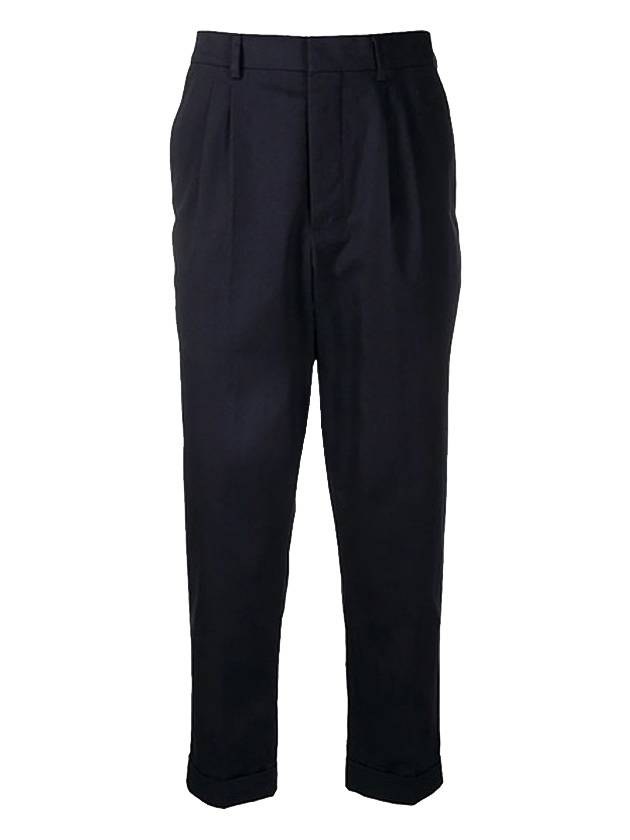 Men's Waist Banding Slacks Navy - AMI - BALAAN 1