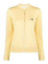 Fox Head Patch Adjusted Round Neck Cardigan Yellow - MAISON KITSUNE - BALAAN 2