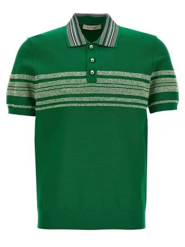 Dawn Knit Polo Shirt Green - WALES BONNER - BALAAN 2