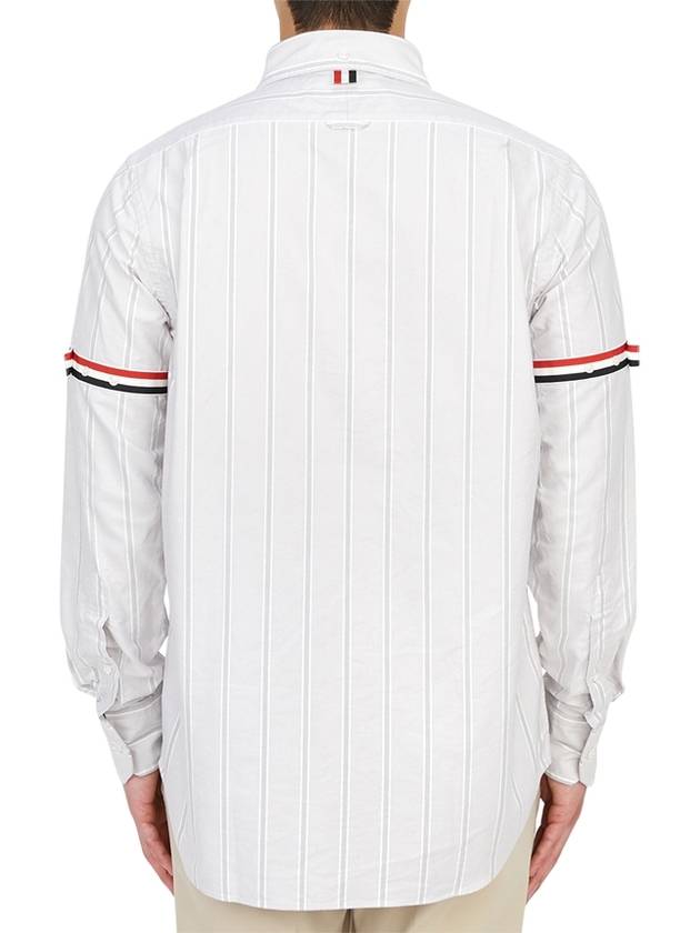 Oxford Armband Stripe Long Sleeve Shirt Grey - THOM BROWNE - BALAAN 7