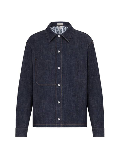 Oblique Denim Over Long Sleeve Shirt Blue - DIOR - BALAAN 1